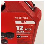 New Milwaukee 12 Piece 3/8" Drive Impact Socket Kit 6 PT Standard 49-66-7005
