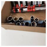 Lot Of Miscellaneous Sockets On Storage Strips Good Condition