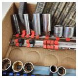 Lot Of Miscellaneous Sockets On Storage Strips Good Condition