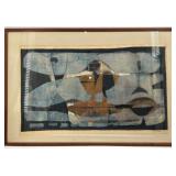 TADEUSZ LAPINSKI Abstract Litho Print Original Signed in Pencil by Artist 1960