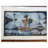 TADEUSZ LAPINSKI Abstract Litho Print Original Signed in Pencil by Artist 1960