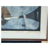 TADEUSZ LAPINSKI Abstract Litho Print Original Signed in Pencil by Artist 1960