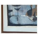 TADEUSZ LAPINSKI Abstract Litho Print Original Signed in Pencil by Artist 1960