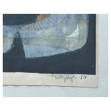 TADEUSZ LAPINSKI Abstract Litho Print Original Signed in Pencil by Artist 1960