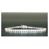 18K White Gold Diamond Tennis Bracelet with 6.5 Carats of Diamonds