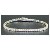 18K White Gold Diamond Tennis Bracelet with 6.5 Carats of Diamonds