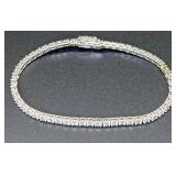 18K White Gold Diamond Tennis Bracelet with 6.5 Carats of Diamonds