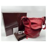 Coach 9151 Red Leather Bucket Bag with Original Packaging