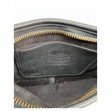 Vintage Black Leather Coach Handbag with Brass Hardware