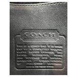 Vintage Black Leather Coach Handbag with Brass Hardware