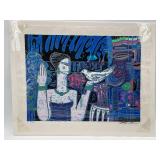 Limited Edition Lithograph by Miguel Martinez - Woman with Bird