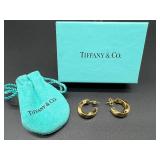 Tiffany & Co. 18K Gold Twisted Hoop Earrings NWT