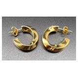 Tiffany & Co. 18K Gold Twisted Hoop Earrings NWT
