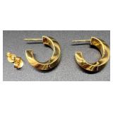Tiffany & Co. 18K Gold Twisted Hoop Earrings NWT