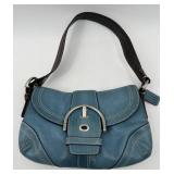 Coach Blue Leather Bag with Buckle