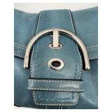 Coach Blue Leather Bag with Buckle