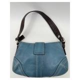 Coach Blue Leather Bag with Buckle
