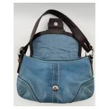 Coach Blue Leather Bag with Buckle