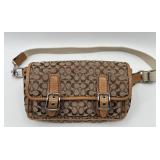 Coach Signature Canvas Belt Bag with Leather Trim