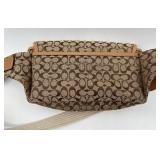 Coach Signature Canvas Belt Bag with Leather Trim