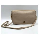 Vintage Coach Leather Shoulder Bag with Brass Hardware