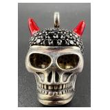 Thomas Sabo Sterling Silver Skull Pendant with Devil Horns