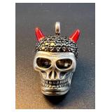Thomas Sabo Sterling Silver Skull Pendant with Devil Horns