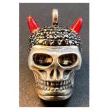 Thomas Sabo Sterling Silver Skull Pendant with Devil Horns