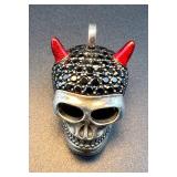 Thomas Sabo Sterling Silver Skull Pendant with Devil Horns