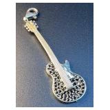 Thomas Sabo 925 Sterling Silver Guitar Charm with Black Stones
