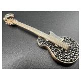 Thomas Sabo 925 Sterling Silver Guitar Charm with Black Stones