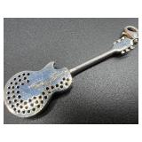 Thomas Sabo 925 Sterling Silver Guitar Charm with Black Stones