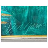 LARGE Abstract Artwork by Ann Dergara with Vibrant Colors and Gold Accents