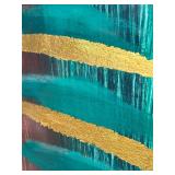 LARGE Abstract Artwork by Ann Dergara with Vibrant Colors and Gold Accents