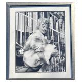 LARGE Framed Black and White Marilyn Monroe Photograph 