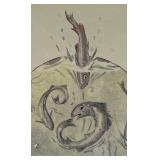 Framed Artwork featuring Playful Fish Print