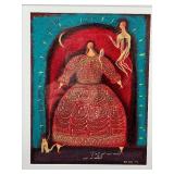 Framed Original Artwork by Eisa Mora, 1985 - Surrealist Painting