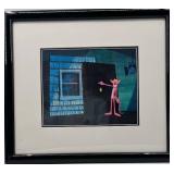 Framed Pink Panther Animation Cel Art with Black Frame