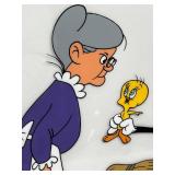 Framed Limited Edition Warner Bros Animation featuring Granny, Sylvester, and Tweety Bird by FRIZ FRELENG