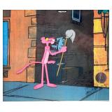 Framed Pink Panther Animation Cel Signed by FRIZ FRELENG