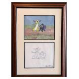 Walt Disney 1980 Winnie the Pooh Animation Cel with Sketch