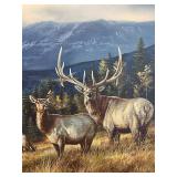 Autumn Gold Elk by Rosemary Millette Framed Painting with Certificate