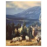 Autumn Gold Elk by Rosemary Millette Framed Painting with Certificate
