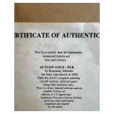 Autumn Gold Elk by Rosemary Millette Framed Painting with Certificate