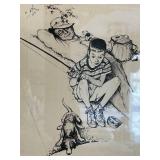 Norman Rockwell Lithograph - Fishing Grandfather and Boy, 1974