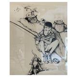 Norman Rockwell Lithograph - Fishing Grandfather and Boy, 1974