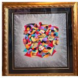 Anatole Krasnyansky Framed Acrylic and Watercolor Abstract Artwork with Vibrant Colors