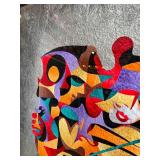 Anatole Krasnyansky Framed Acrylic and Watercolor Abstract Artwork with Vibrant Colors