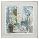 Flowers by the Window by Yehezkel Streichman Lithograph