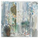 Flowers by the Window by Yehezkel Streichman Lithograph